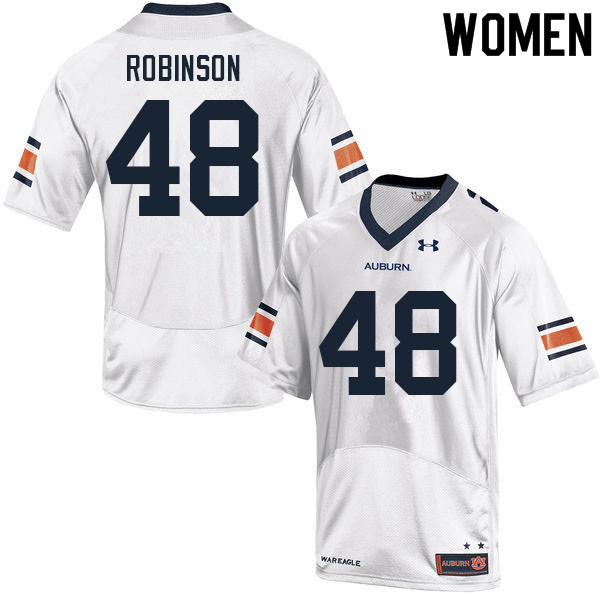 Auburn Tigers Women's Marquis Robinson #48 White Under Armour Stitched College 2021 NCAA Authentic Football Jersey LDS8074UT